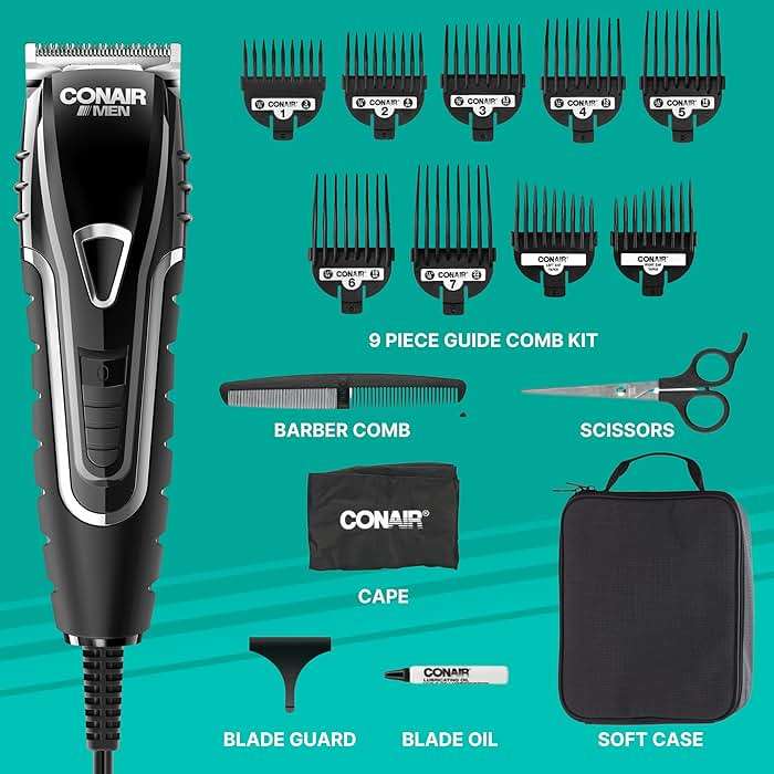 Conair Barber Haircut Clippers - Hair Trimmer - 16-Piece Haircut Kit - Image 2