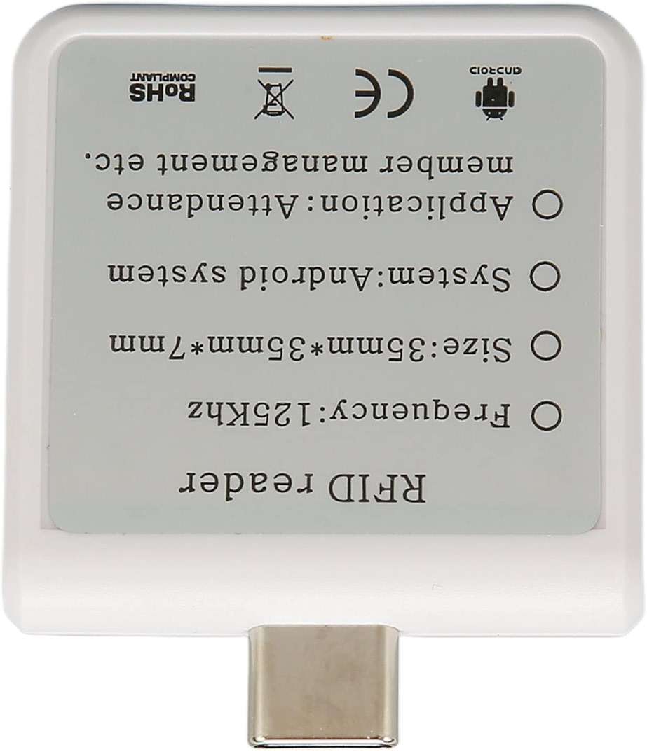 Cosiki Square Card Reader, Credit Card Reader ID Mobile Phone Card Reader Type C Interface 125Khz Portable Smart Card Reader (White) - Image 2