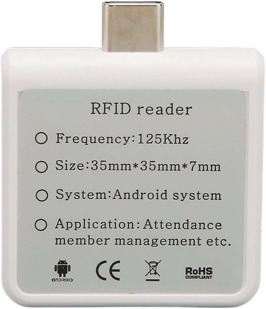 Cosiki Square Card Reader, Credit Card Reader ID Mobile Phone Card Reader Type C Interface 125Khz Portable Smart Card Reader (White) - Image 4