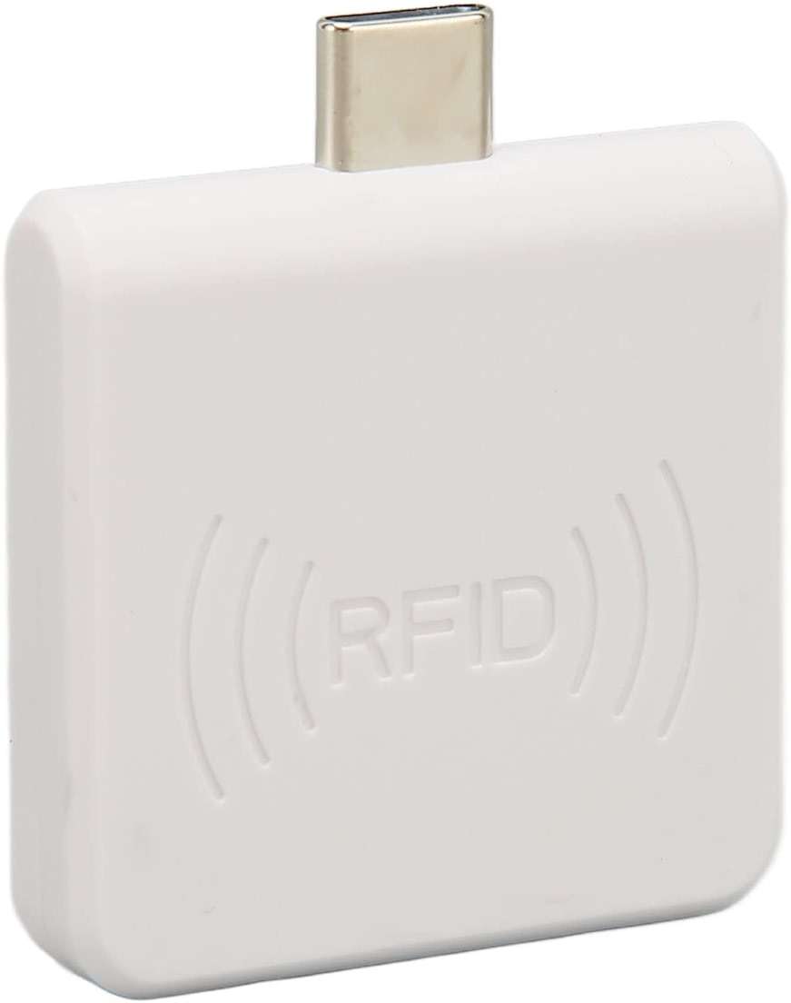Cosiki Square Card Reader, Credit Card Reader ID Mobile Phone Card Reader Type C Interface 125Khz Portable Smart Card Reader (White) - Image 6