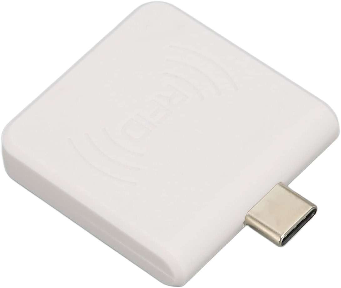 Cosiki Square Card Reader, Credit Card Reader ID Mobile Phone Card Reader Type C Interface 125Khz Portable Smart Card Reader (White) - Image 8