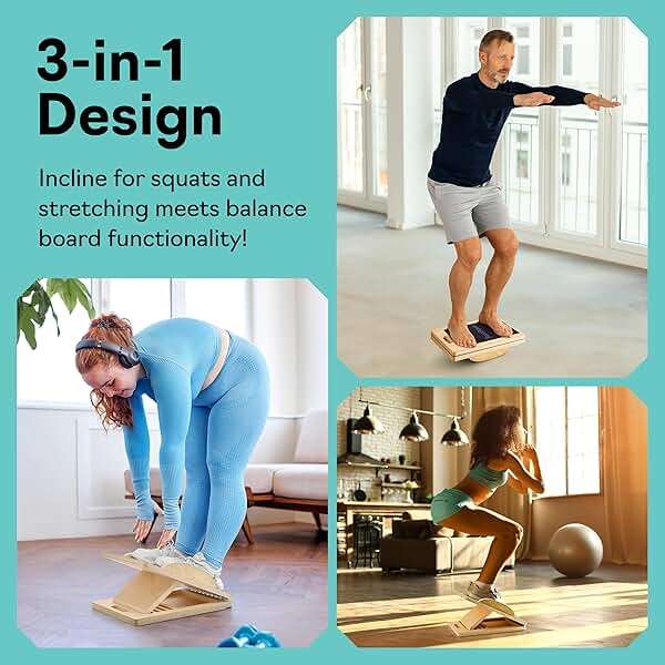 Slant Board with 6 Incline Angles - Transforms Into a Balance Board - Premium Calf Stretcher and Wobble Board for Effective Calf Stretching and Squats - Image 2