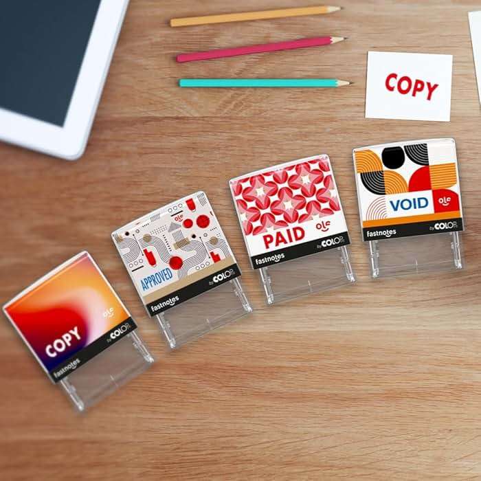 Fastnotes Scanned Self-Inking Rubber Stamp by COLOP - Great for Office Documents, Notary, Warehouse, Accounting Paperwork, Business, and Legal Documentation - Red Ink (Scanned- Red) - Image 2