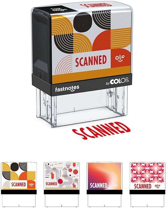Fastnotes Scanned Self-Inking Rubber Stamp by COLOP - Great for Office Documents, Notary, Warehouse, Accounting Paperwork, Business, and Legal Documentation - Red Ink (Scanned- Red) - Image 4