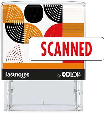 Fastnotes Scanned Self-Inking Rubber Stamp by COLOP - Great for Office Documents, Notary, Warehouse, Accounting Paperwork, Business, and Legal Documentation - Red Ink (Scanned- Red) - Image 7