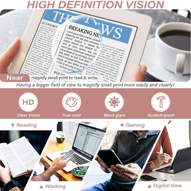 ZESAKER Oversized Reading Glasses for Women Men Large Frame Square Blue Light Blocking Computer Readers Spring Hinge - Image 2
