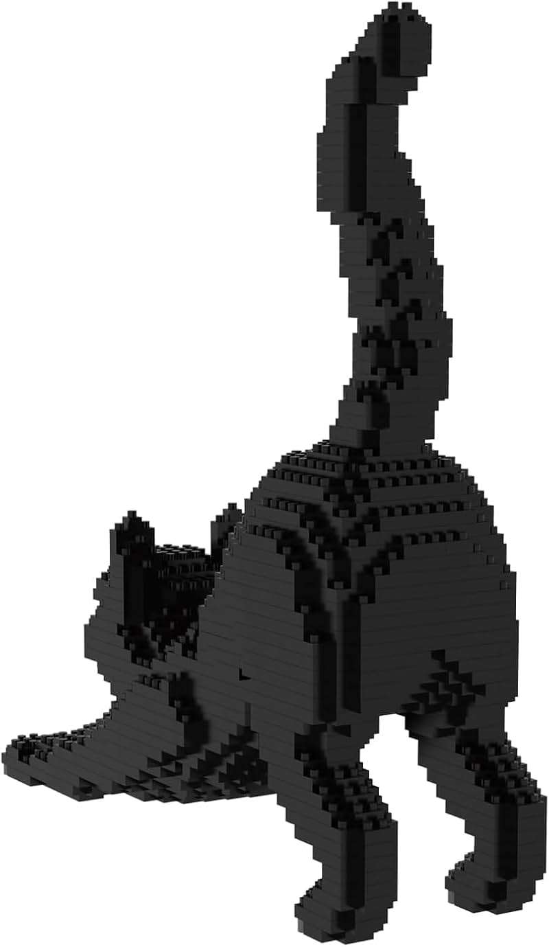 Larcele Cat Micro Building Blocks Animal Set, DIY Mini 3D Building Toy Bricks Kit,999 Pieces KLJM-05 (Black Cat) - Image 5