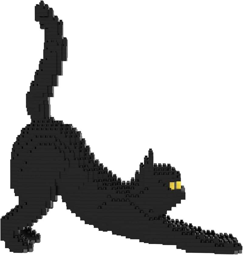 Larcele Cat Micro Building Blocks Animal Set, DIY Mini 3D Building Toy Bricks Kit,999 Pieces KLJM-05 (Black Cat) - Image 6