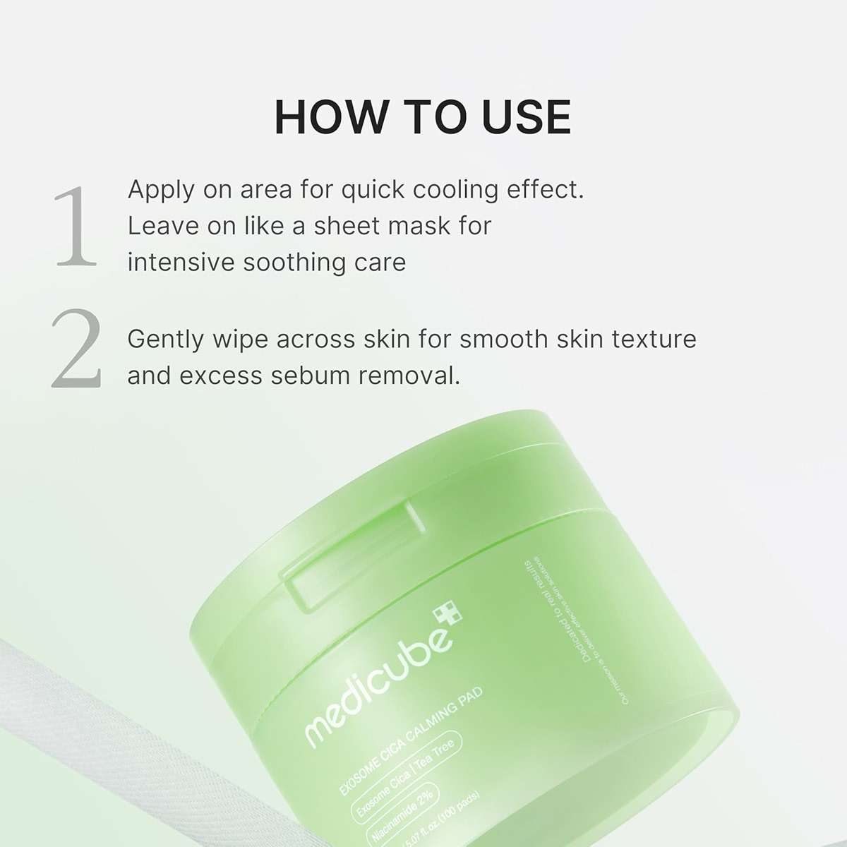 medicube Toner Pads Exosome CICA Tea Tree Calming Toner Pad for Sensitive Skin | Centella Asiatica for Redness, Breakouts | Low-irritating & Hydrating Care | Korean Skincare, 100 Pads (1 Pack) - Image 5