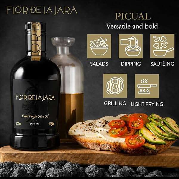 FLOR DE LA JARA Premium Extra Virgin Olive Oil from Spain, First Cold Pressed, Polyphenol-Rich, Monovarietal Picual, Hand-Harvested Olives, Family-Owned Grove, Low acidity (0,1%), 16.9 fl oz (500ml) - Image 5