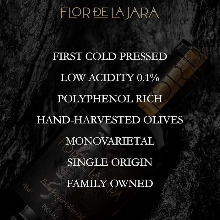 FLOR DE LA JARA Premium Extra Virgin Olive Oil from Spain, First Cold Pressed, Polyphenol-Rich, Monovarietal Picual, Hand-Harvested Olives, Family-Owned Grove, Low acidity (0,1%), 16.9 fl oz (500ml) - Image 6