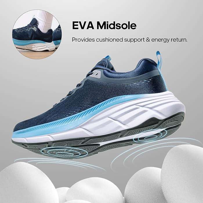 NORTIV 8 Men's Walking Shoes Running Tennis Cushioning ActiveBreeze Non Slip Athletic Gym Workout Comfortable Fashion Sneakers - Image 2