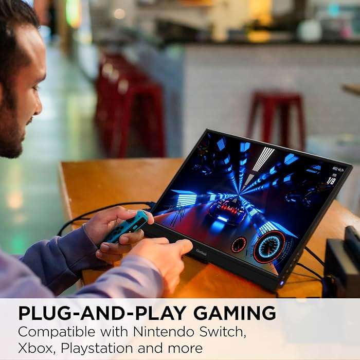 ViewSonic VX1654 16 Inch 1080p Portable Gaming Monitor, IPS Display with 144Hz for Smooth Mobile Workspaces and Fast-Action Gaming, Built-in Stand, 60W USB-C, and Mini HDMI Inputs - Image 3