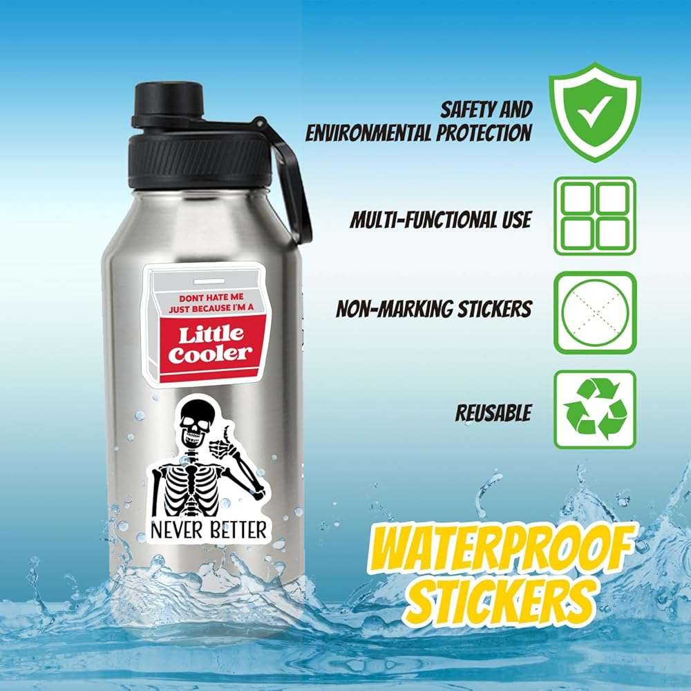 200 Pcs Funny Stickers for Adults (Dirty) by Puraesla - Meme Water Bottles Sticker Pack Waterproof Cool Accesory for Laptop, Hard Hats, Sarcastic, Scrapbooking Decals - Image 8