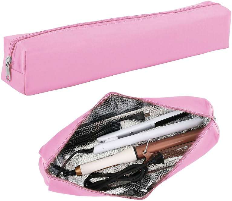 Suafrnut Professional Hot Hair Tools Organizer Bag Portable Travel Heat Resistant Storage Case Pouch for Curling Irons, Flat Irons, Hair Straightener and Styling Tools(17.7" x 3.2"x 3.2") - Image 1