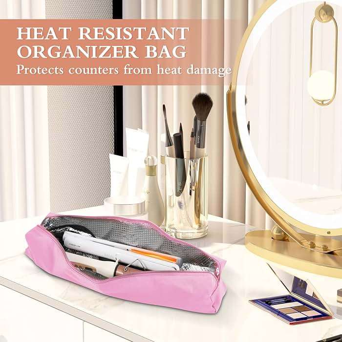 Suafrnut Professional Hot Hair Tools Organizer Bag Portable Travel Heat Resistant Storage Case Pouch for Curling Irons, Flat Irons, Hair Straightener and Styling Tools(17.7" x 3.2"x 3.2") - Image 2