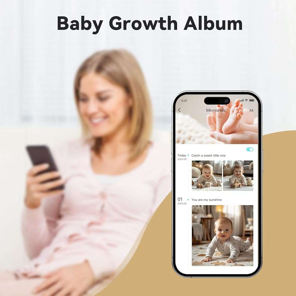 ebemate WiFi Video Baby Monitor with 2 Camera,2.8" Display with 1500Ft Long Range,WiFi On/Off,1080P No Glow Night Vision,2-Way Talk Baby Cam Monitoring - Image 9