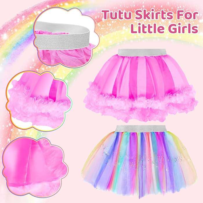 Princess Dress Up for Girls 4-6 With Tutu Shoes Jewelry Unicorn Headband Butterfly Wing Toddler Dress Up Clothes Pretend Play Fairy Costumes Set for Girls Christmas Birthday Gift 3 4 5 6 7 Girl Toys - Image 4