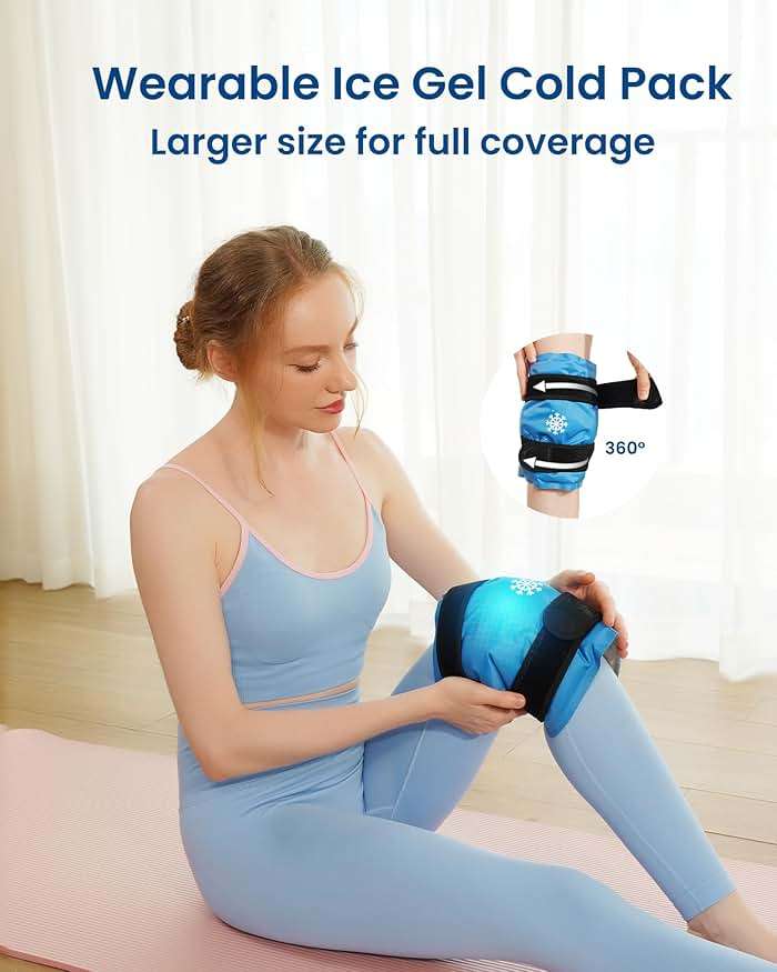 Ice Pack for Knee Pain Relief, Reusable Gel Ice Wrap for Leg Injuries, Swelling, Knee Replacement Surgery, Cold Compress Therapy for Arthritis, Meniscus Tear, Sports Injuries - Image 2