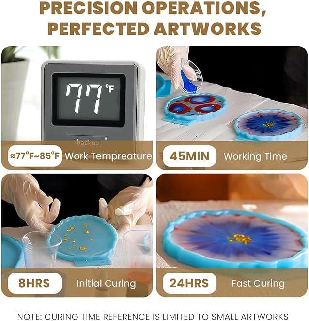 LEEYA Epoxy Resin Crystal Clear Epoxy Resin Kit 1 Gallon, No Yellowing No Bubble Self Leveling Resin Epoxica Easy Mix 1:1, Table Top Epoxy Resin, Coating Casting, Painting, Art Crafts, Jewelry Making - Image 3