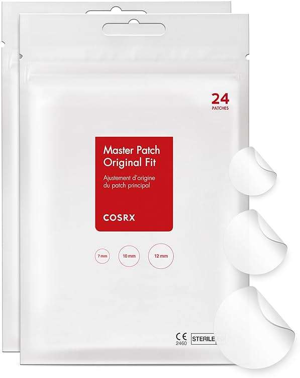 COSRX Acne Pimple Patch Absorbing Hydrocolloid Original 3 Size Patches for Blemishes and Zits Cover, Spot Stickers for Face and Body, Not Tested on Animals - Image 1