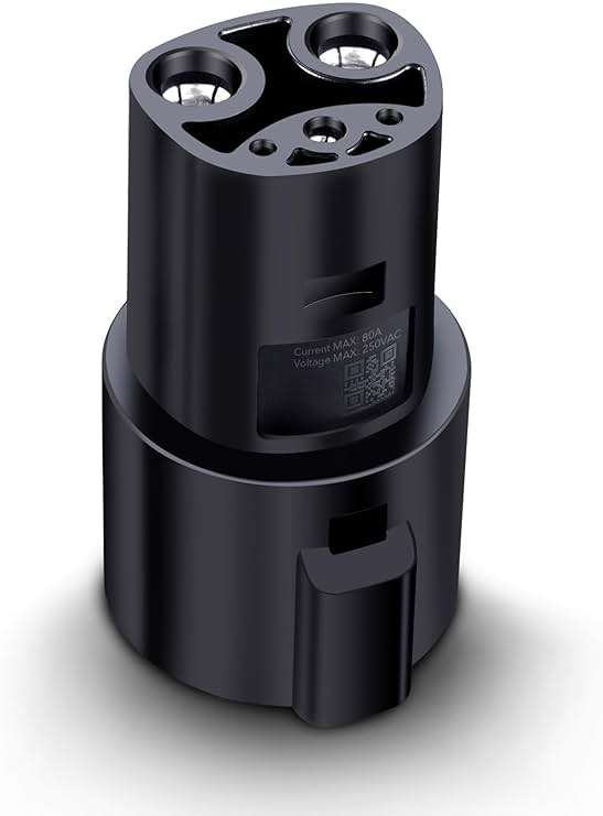 Lectron J1772 to Tesla Adapter 80 Amp (240V) - EV Charging Adapter Compatible with Tesla Model S/3/X/Y/Cybertruck and All Electric Vehicles in the NACS Alliance (Black) - Image 1