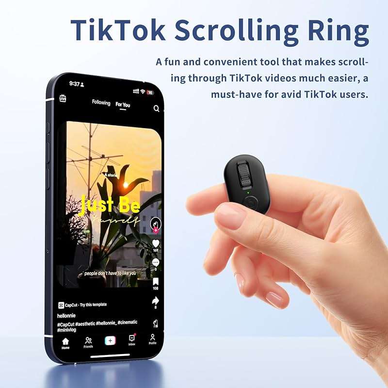 KINMATES Tiktok Scrolling Ring, Page Turner for iPad & Android Tablet Ebook Reading, Bluetooth Connected, Remote Control for iPhone Series, iPad, Android Phone, and More - Image 2