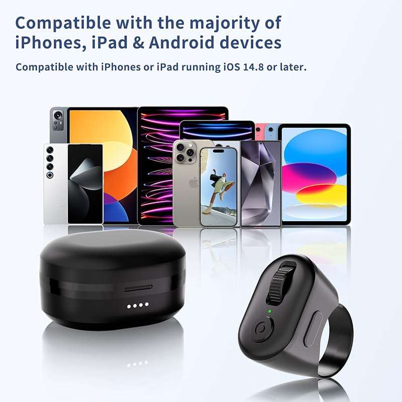 KINMATES Tiktok Scrolling Ring, Page Turner for iPad & Android Tablet Ebook Reading, Bluetooth Connected, Remote Control for iPhone Series, iPad, Android Phone, and More - Image 6