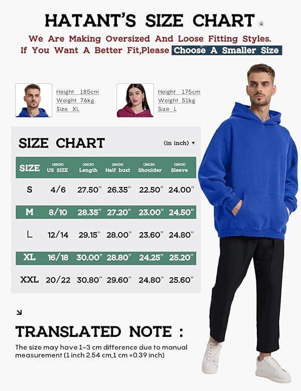 Hatant Oversized Hoodie Sweatshirts for Men Couples Heavyweight Hoodies Pullover Vintage Mens Acid Wash Sweaters Clothes 2026 - Image 6