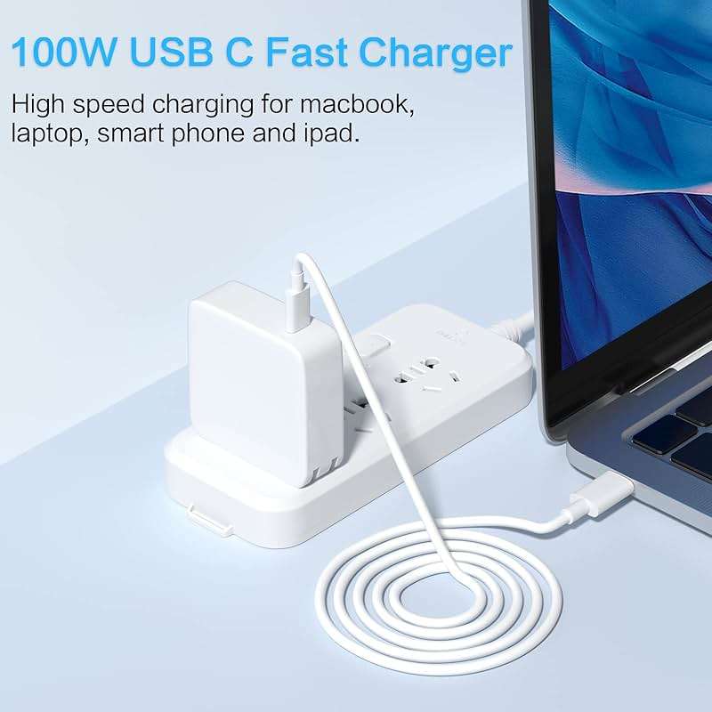Yenyoh Charger Replacement for MacBook Charger USB C 100W 96W 70W Mac Book Air M1 Pro 16 15 14 13 M3 M2 2024 2023 2022 2021 2020 Computer Type C Devices Flat Tip Power Cord 6.8ft - Image 3