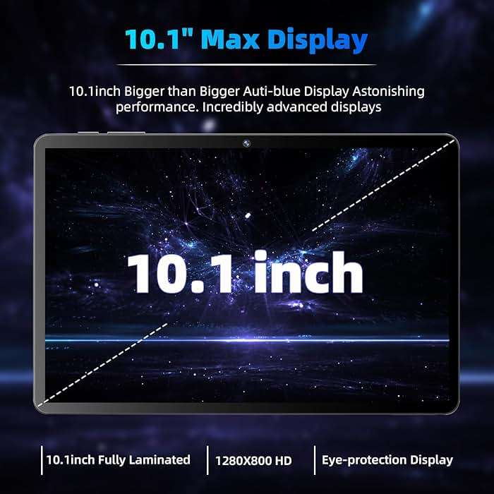 TUOHAITIME Android 15 Tablet,10 inch Tablets, Octa Core CPU, 24GB+64GB+512GB Expansion, 1280x800 Display Screen, Wi-Fi6, Dual Cameras, 6000mAh Battery,Support Widevine L1 Google Kids Space, Blue - Image 4