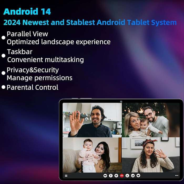 TUOHAITIME Android 15 Tablet,10 inch Tablets, Octa Core CPU, 24GB+64GB+512GB Expansion, 1280x800 Display Screen, Wi-Fi6, Dual Cameras, 6000mAh Battery,Support Widevine L1 Google Kids Space, Blue - Image 5
