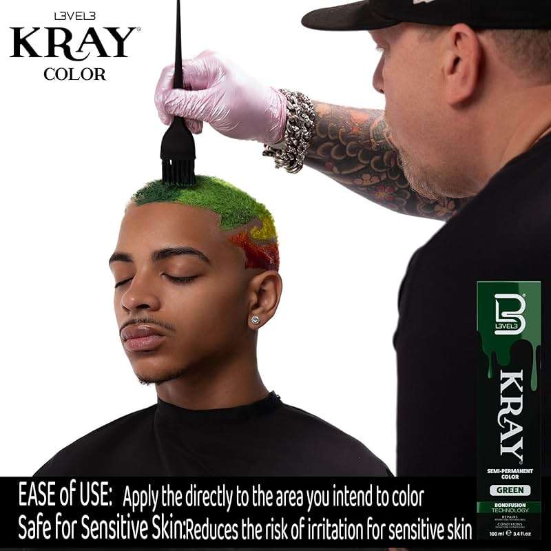 L3 - Level 3 Kray Semi Permanent Hair Color - Semi Permanent Hair Dye with Aloe Vera - Green - Image 2