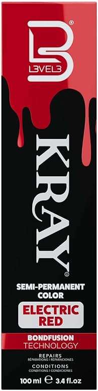 L3 - Level 3 Electric Semi Permanent Hair Color - Vibrant Long Lasting Shine - Argan Oil Protection - 100 ml - Electric Red - Image 1