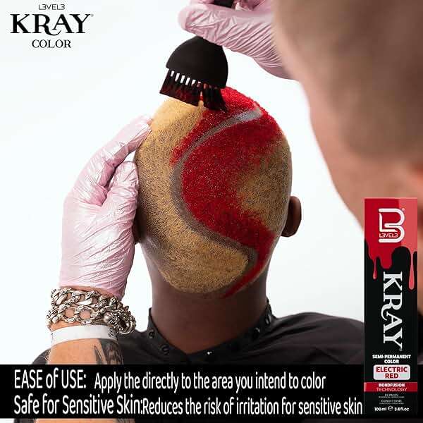 L3 - Level 3 Electric Semi Permanent Hair Color - Vibrant Long Lasting Shine - Argan Oil Protection - 100 ml - Electric Red - Image 2