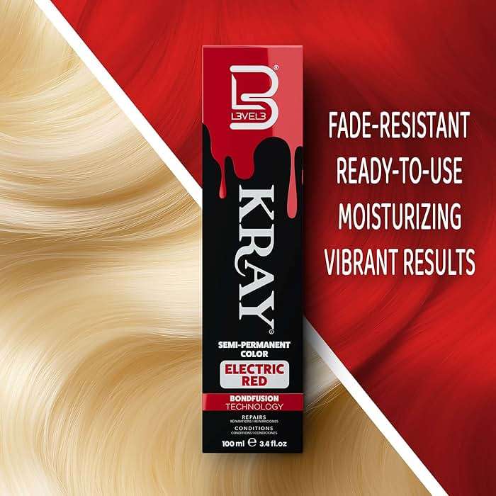 L3 - Level 3 Electric Semi Permanent Hair Color - Vibrant Long Lasting Shine - Argan Oil Protection - 100 ml - Electric Red - Image 6