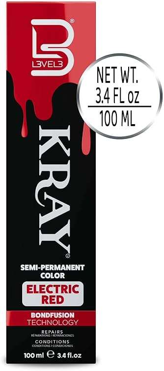 L3 - Level 3 Electric Semi Permanent Hair Color - Vibrant Long Lasting Shine - Argan Oil Protection - 100 ml - Electric Red - Image 8
