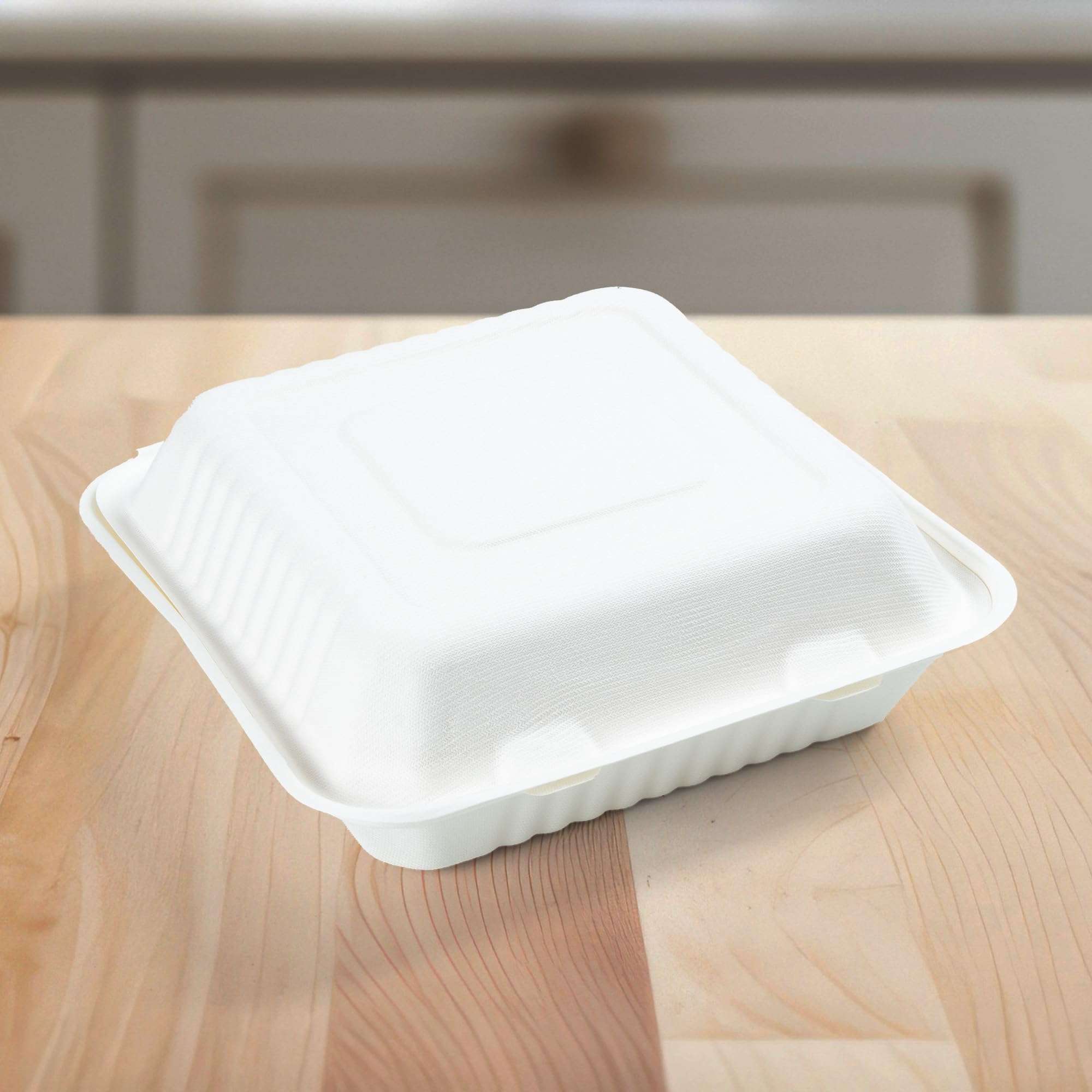 BERRYDIRECT 100% Compostable Clamshell Containers - Heavy Duty Disposable Takeout Container [1-Compartment, 9x9x3, 200-Pack] Made of Biodegradable Sugarcane Bagasse, Eco-Friendly To-Go Container - Image 2