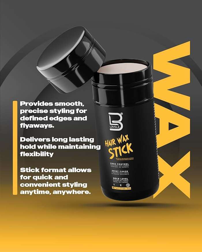 L3 Level 3 Hair Wax Stick 2.7 oz - Hair Smoothing Stick with Coconut Oil and Mineral Oil - Gives Hair a Sleek Polished Look with Edge Control - Image 4