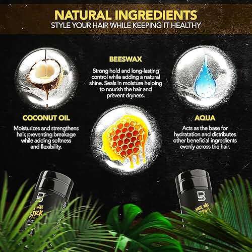 L3 Level 3 Hair Wax Stick 2.7 oz - Hair Smoothing Stick with Coconut Oil and Mineral Oil - Gives Hair a Sleek Polished Look with Edge Control - Image 9
