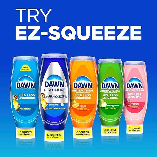 Dawn Platinum EZ-Squeeze Dish Soap Liquid, Dishwashing Liquid, Grease Removal, Upside Down Bottle, Wild Jasmine, 6x18 Fl Oz Bundle - Image 7