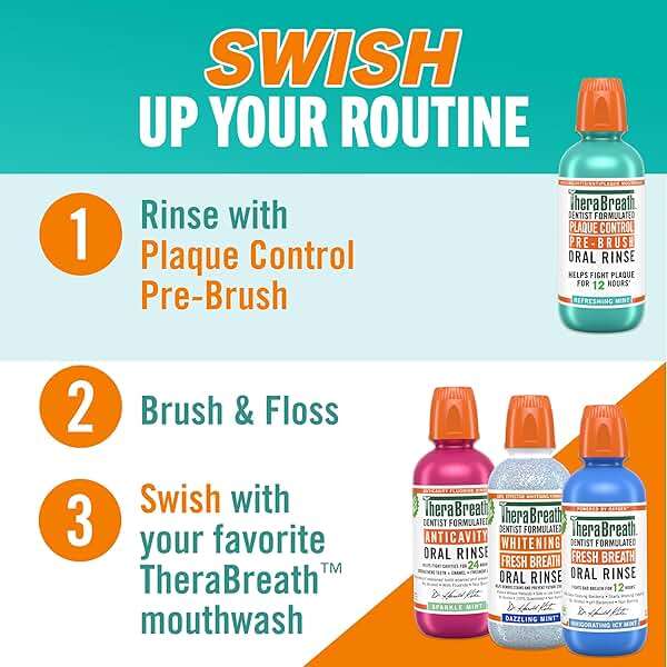 TheraBreath Plaque Control Pre-Brush Oral Rinse, Refreshing Mint Flavor, Antigingivitis and Antiplaque Rinse, Dentist Formulated, Alcohol Free, 16 Fl Oz (Pack of 2) - Image 7