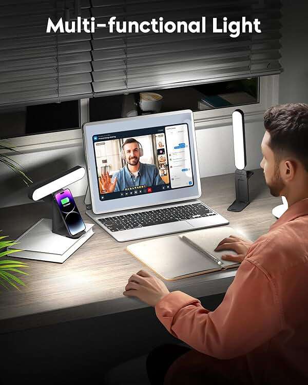 UBeesize Video Conference Lighting, LED Streaming Light for Video Calls, Webcam Light with Adjustable Monitor Mount, Zoom Lighting for Computer, Laptop Ring Light for Video Recording, Double Kit - Image 2