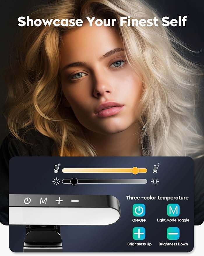 UBeesize Video Conference Lighting, LED Streaming Light for Video Calls, Webcam Light with Adjustable Monitor Mount, Zoom Lighting for Computer, Laptop Ring Light for Video Recording, Double Kit - Image 3