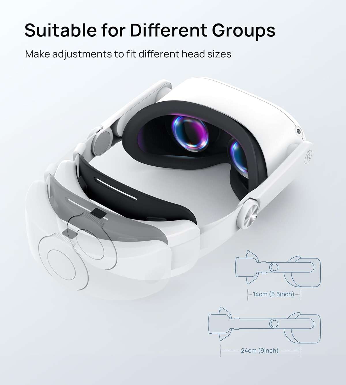 TRANSNOVO Compatible with Oculus Quest 2 6000mAh Battery Head Strap, One-Button Retractable Design,Quest 2 Accessories for Meta Quest 2 Head Strap - Image 5