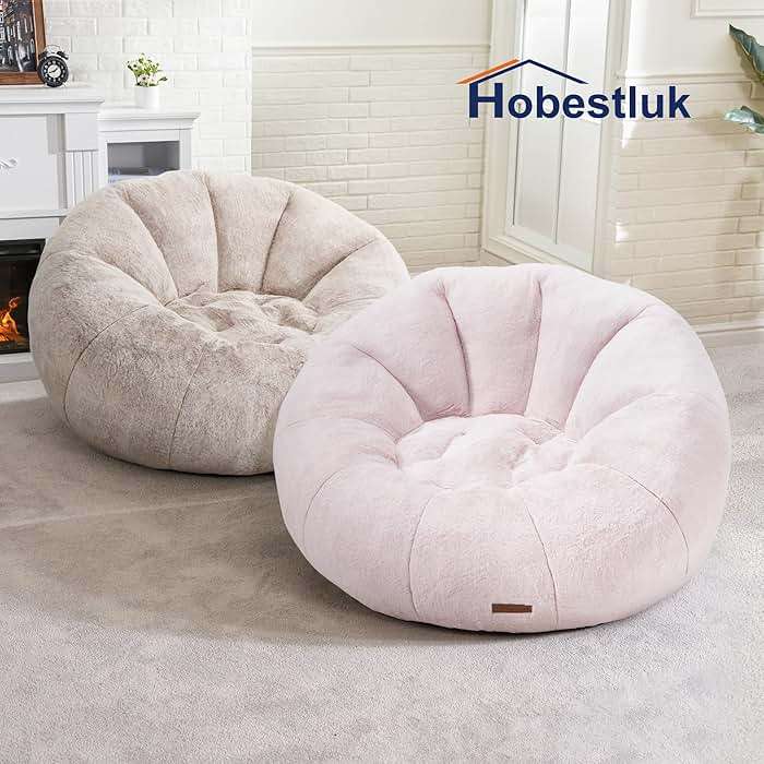 Hobestluk Bean Bag Chairs Large Bean Bag Couch for Adults Stuffed Sofa Chair Comfy Giant Bean Bag Chair with Spacious Design for Reading, Playing or Relaxing (Brown) - Image 9