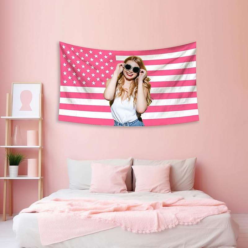 Custom American Flag 3x5 Ft - Pink American Flag Customizable Design Your Photo Personalized Tapestry Banner Bedroom Decoration - Image 2