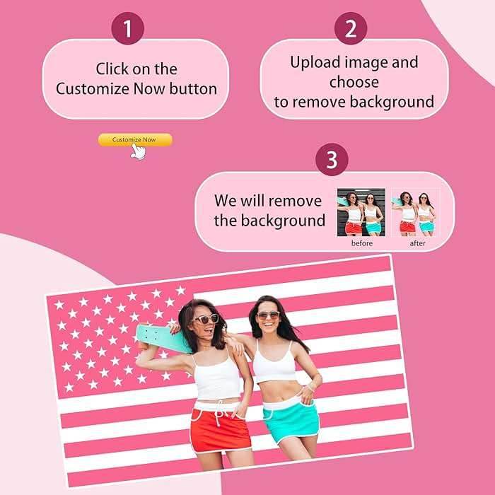Custom American Flag 3x5 Ft - Pink American Flag Customizable Design Your Photo Personalized Tapestry Banner Bedroom Decoration - Image 5