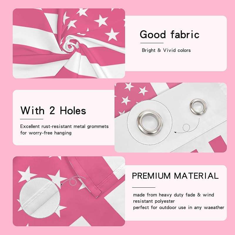 Custom American Flag 3x5 Ft - Pink American Flag Customizable Design Your Photo Personalized Tapestry Banner Bedroom Decoration - Image 6