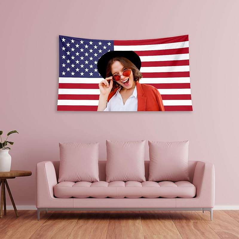 Custom American Flag 3x5 Ft - Pink American Flag Customizable Design Your Photo Personalized Tapestry Banner Bedroom Decoration - Image 7